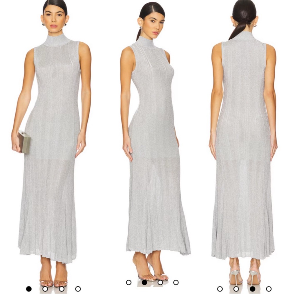 A.L.C. Arden metallic ribbed-knit maxi dress -Small